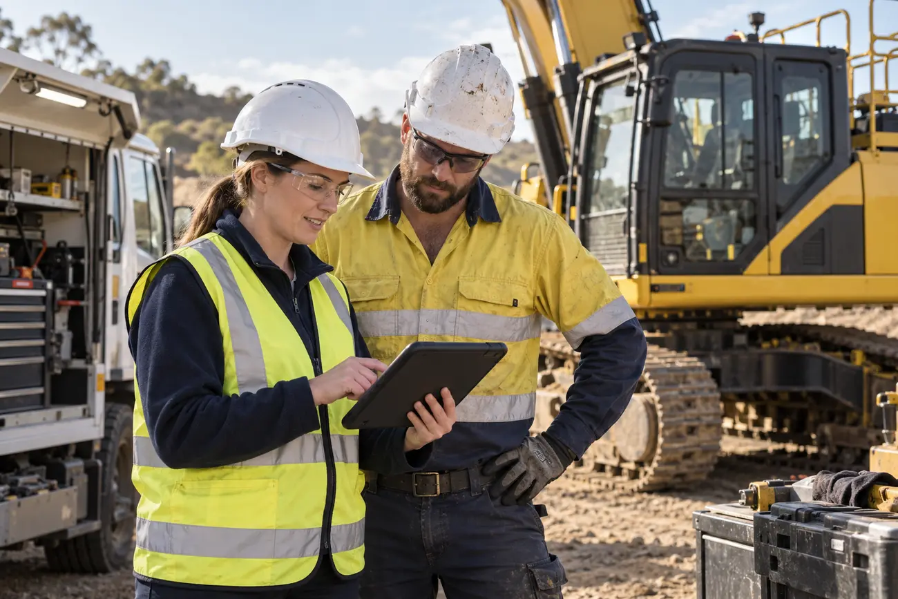 Field service professionals using a digital scheduling tool